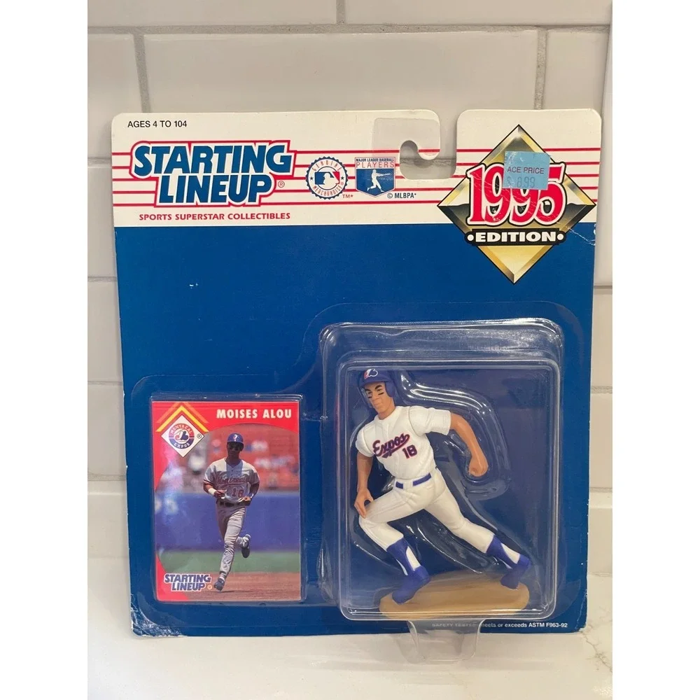 Vintage Moises Alou Starting Lineup Figure Card Montreal Expos MLB 1995 Sealed